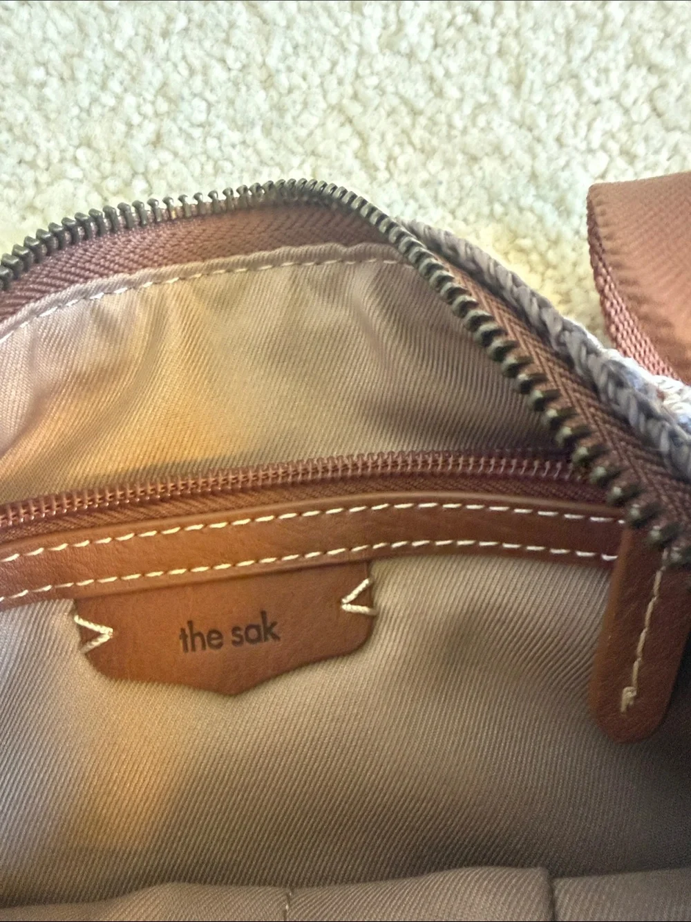 Like new “The Sak Lucia Crossbody” Women's Brown Suede Bag with Adjustable Strap